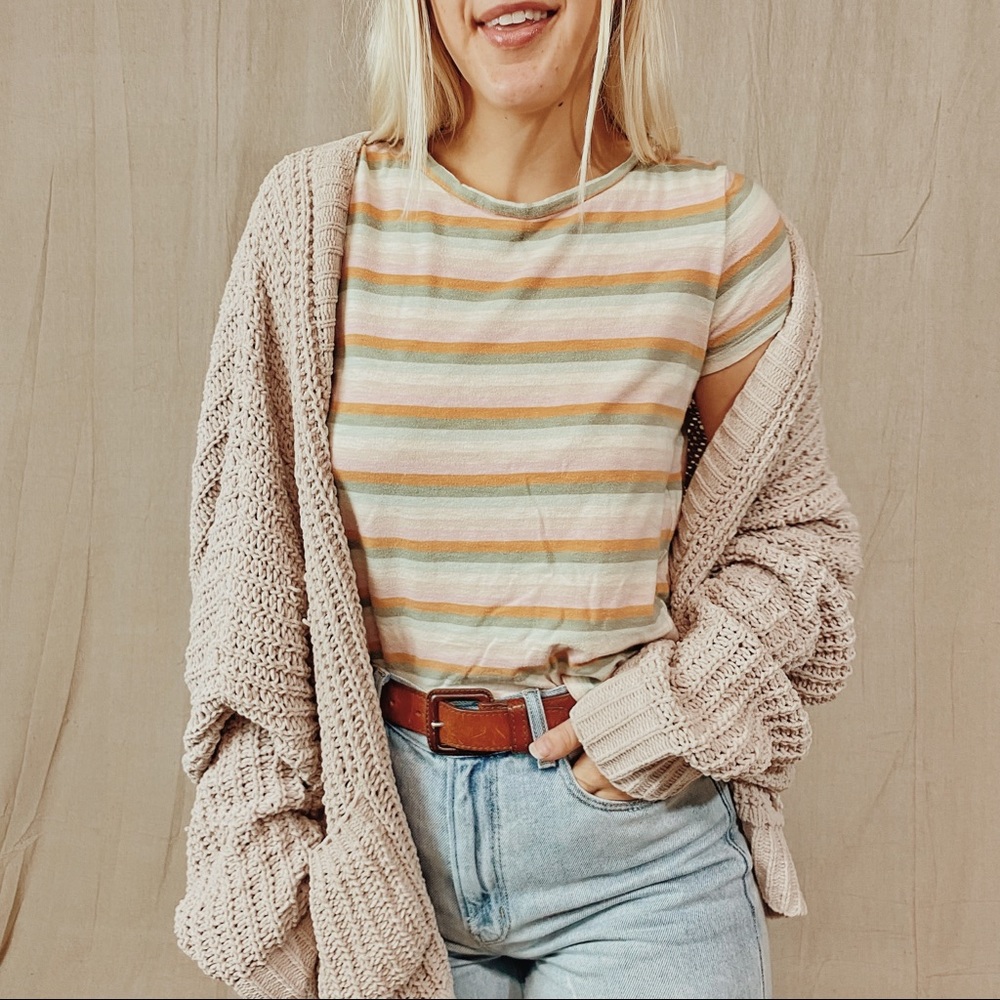 American Eagle | Retro Stripped Cotton Crop Top